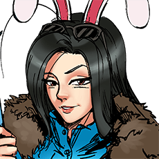 Mère de Bunny en skis